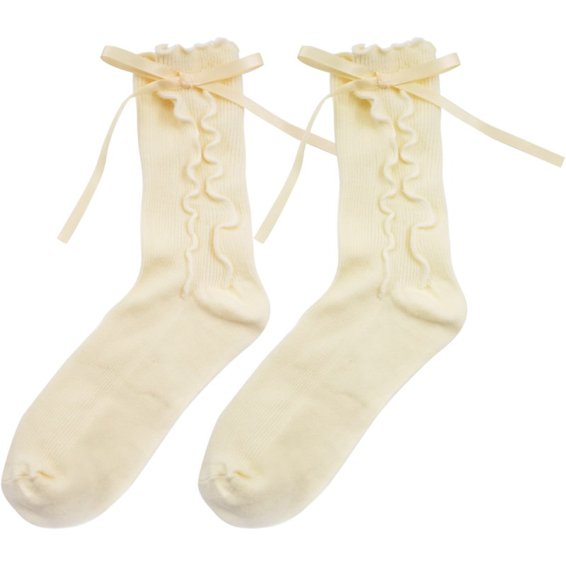 Sukat Miny 37/39 rusetilla keltainen