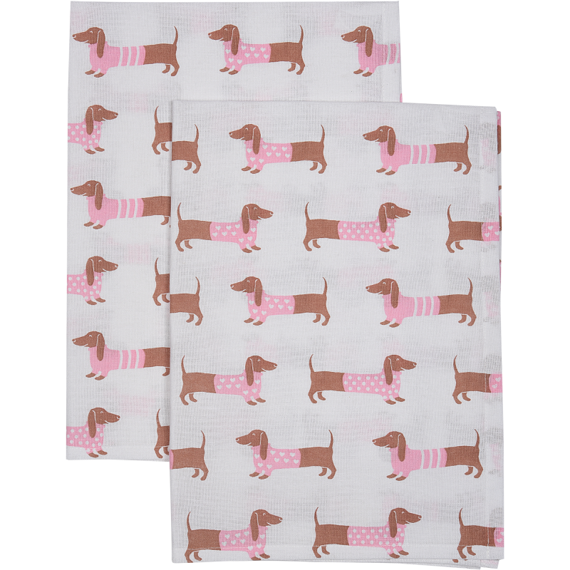 Keittiöpyyhe Miny 2 kpl 50 x 70 cm mäyräkoira