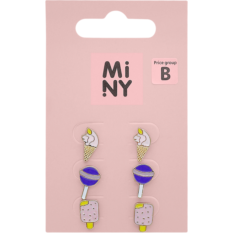 Korvakorut Miny 3 paria liila/vaaleanpunainen