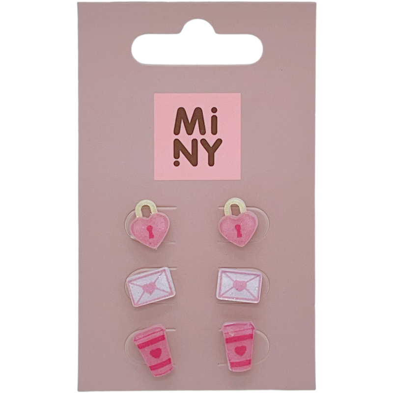 Korvakorut Miny 3 paria vaaleanpunainen