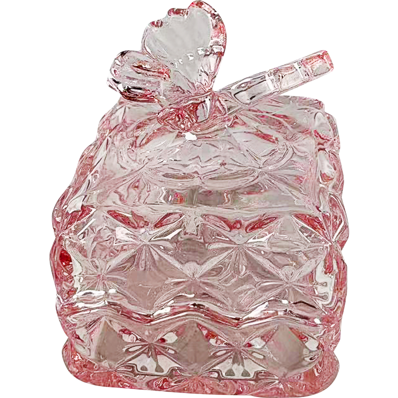 Koristerasia Kotikulta 7,6 x 7,6 x 10 cm perhonen vaaleanpunainen