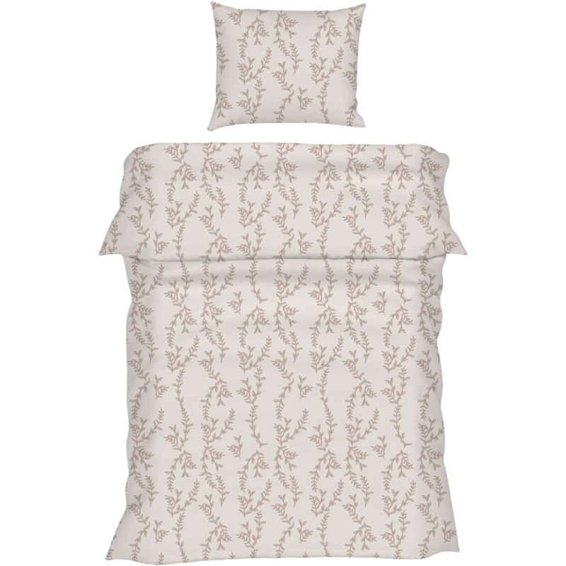 Pussilakanasetti Kotikulta Selected 150 x 210 cm Köynnös puuvillasatiini ruskea