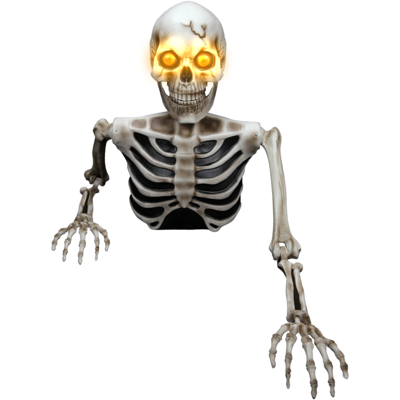 Luuranko Happy Halloween iso valosilmillä