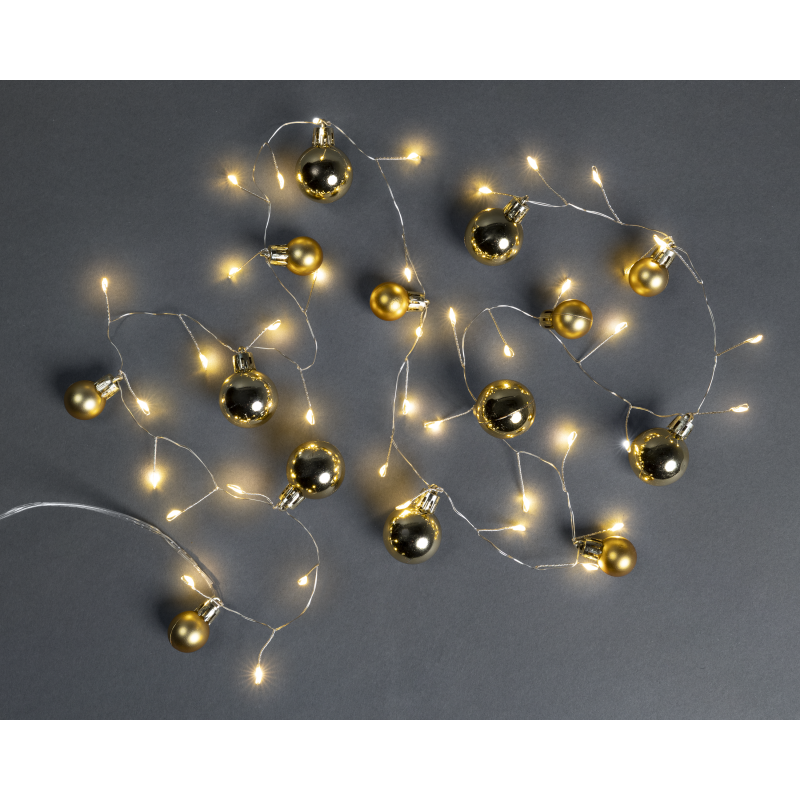 LED-valosarja Kotikulta 40 LED joulupallot kulta