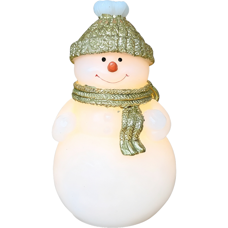 LED-kynttilä Kotikulta lumiukko 14 cm kulta