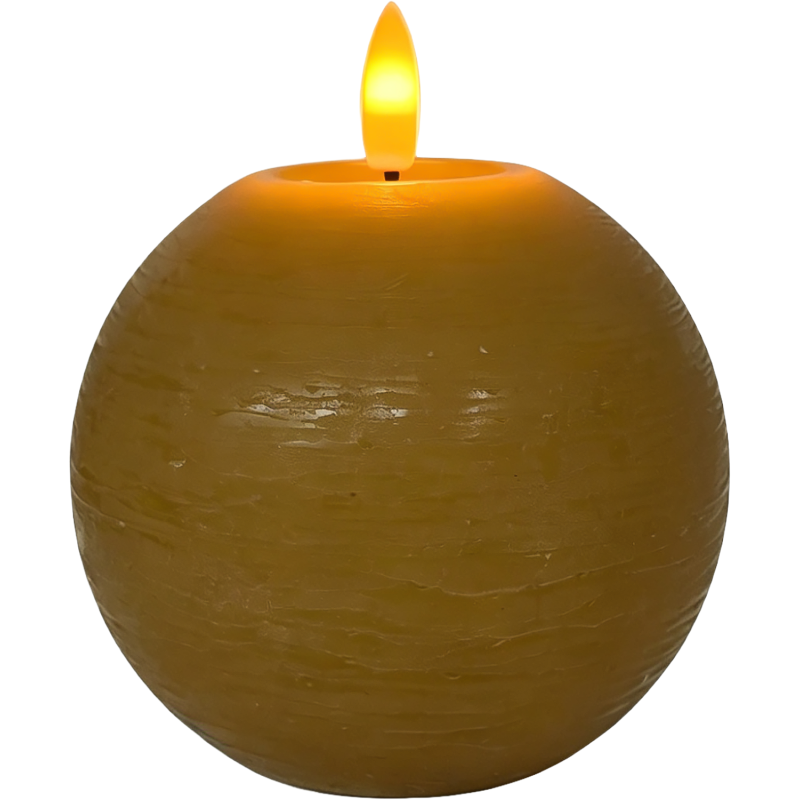 LED-pallokynttilä Kotikulta 10 cm keltainen