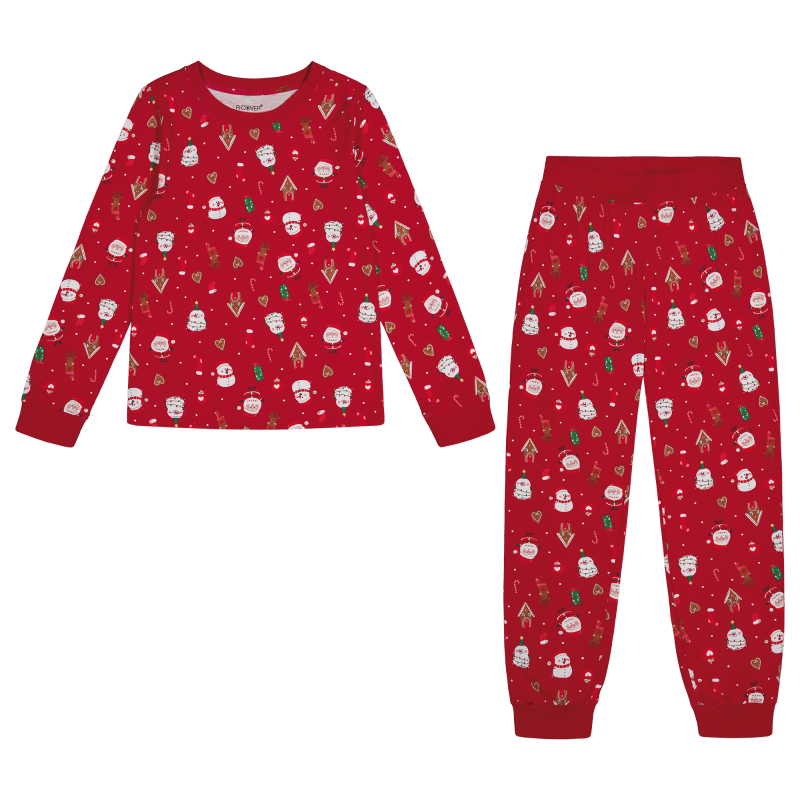 Kouluikäisten lasten perhepyjama R-Cover Heta Joulu