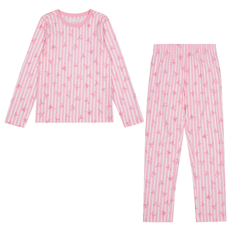 Lasten pyjama R-Cover Henita rusetti/raita