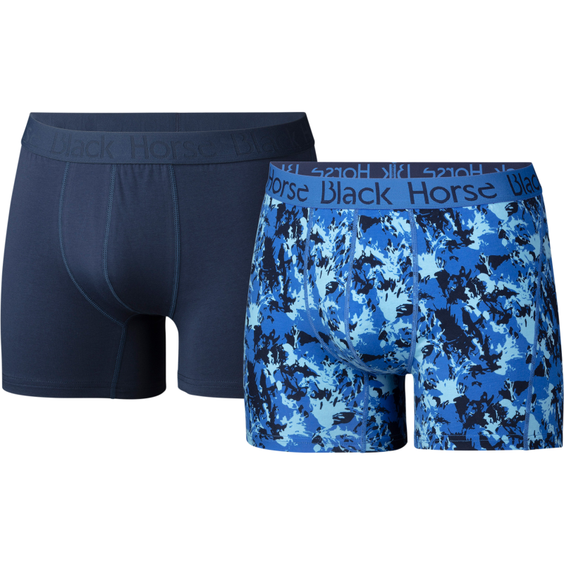 Miesten puuvillabokserit Black Horse Blue 2 kpl/pkt
