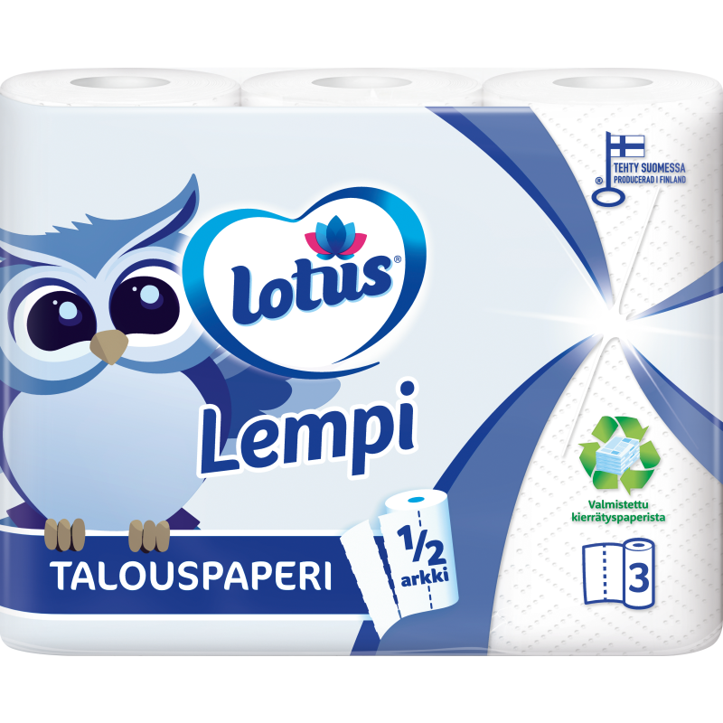 Talouspaperi Lotus 3 rl Lempi puoliarkki
