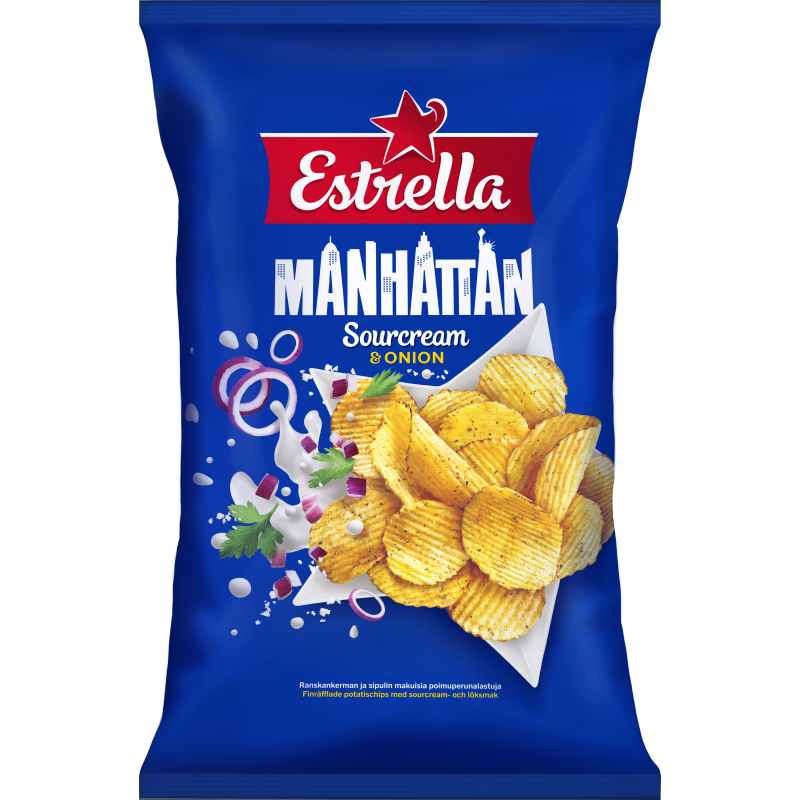 Perunalastu Estrella 275 g Manhattan Sourcream & Onion