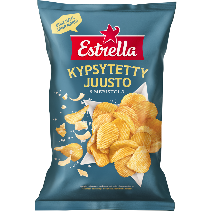 Perunalastu Estrella 275 g Kypsytetty juusto & merisuola