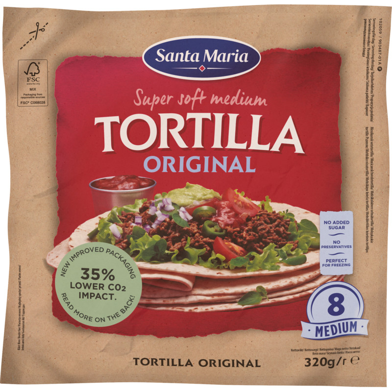 Tortilla Santa Maria 8 kpl 320 g Original Medium