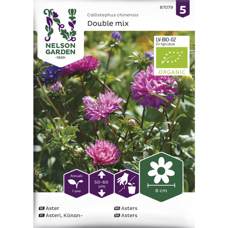 Kiinanasteri siemen Nelson Garden Basic väriseos Organic