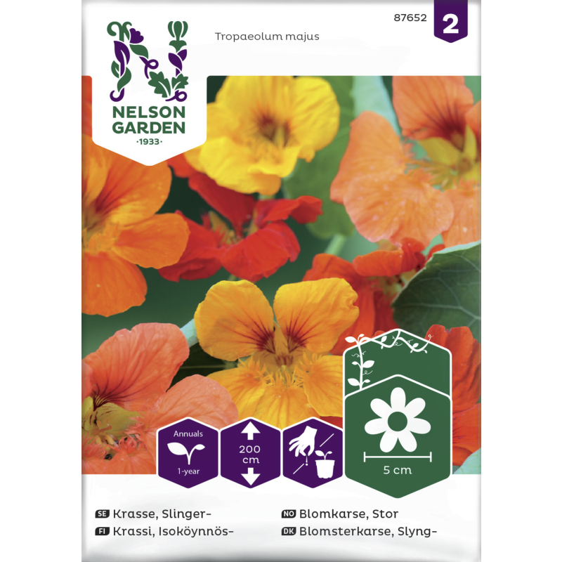 Isoköynnöskrassi siemen Nelson Garden Basic väriseos
