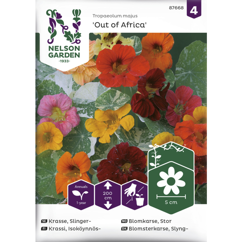 Isoköynnöskrassi siemen Nelson Garden Basic Out of Africa