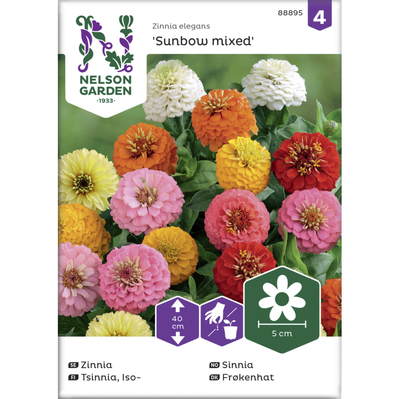 Isotsinnia siemen Nelson Garden Basic Sunbow väriseos