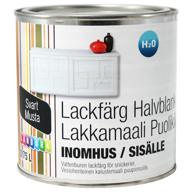 Lakkamaali V 0,75 l puolikiiltävä musta