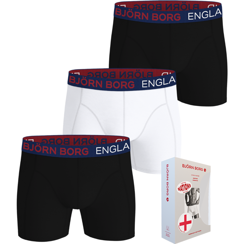 Miesten bokserit Björn Borg Nations Englanti 3-pack