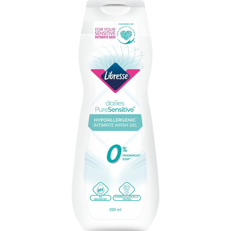 Intiimipesugeeli Libresse 200 ml PureSensitive V-care hajusteeton
