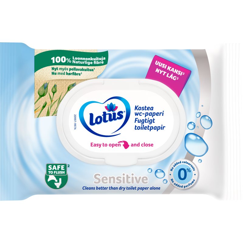 Kostea WC-paperi Lotus 42 kpl Sensitive