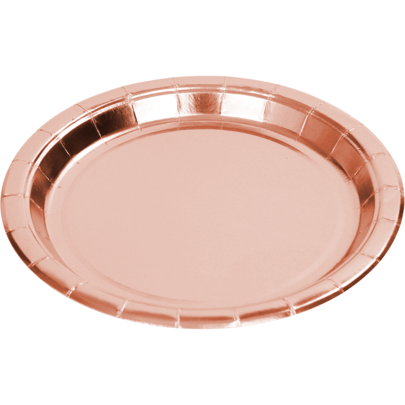 Pahvilautanen Let's Party 8 kpl 24 cm ruusukulta