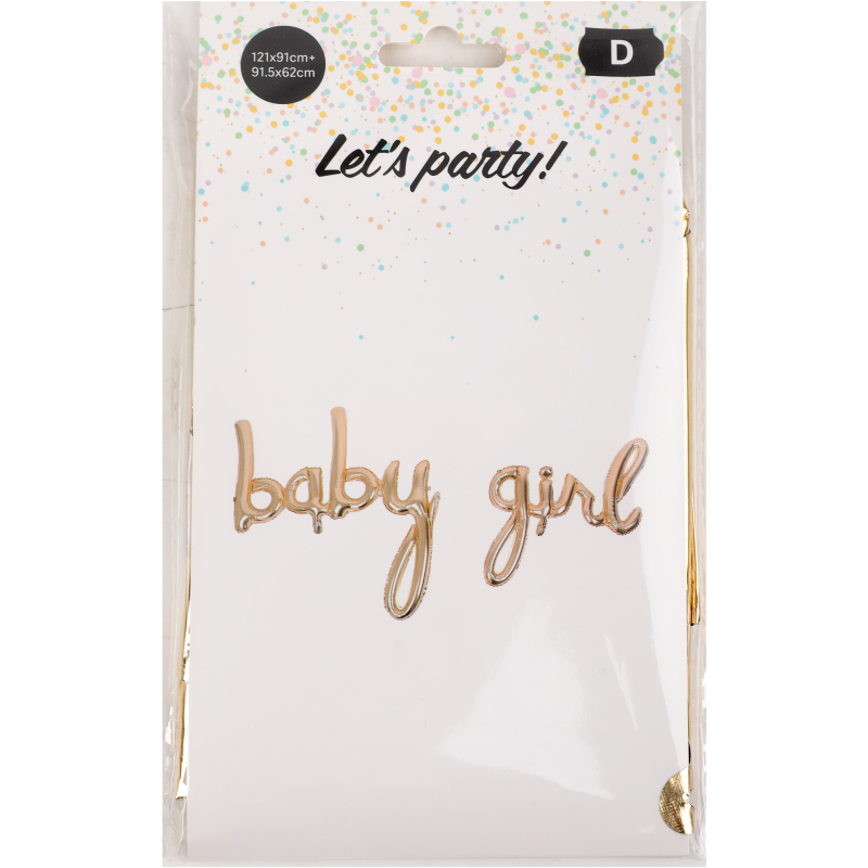 Foliopallobanneri Let's Party Baby Girl