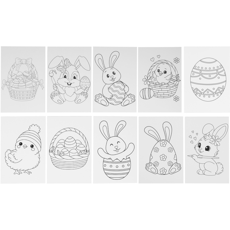 Pääsiäiskortti Craftsy 10 kpl väritettävä