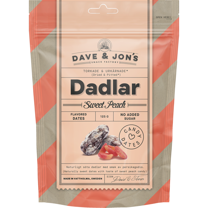 Taatelit Dave & Jon's 125 g makea persikka