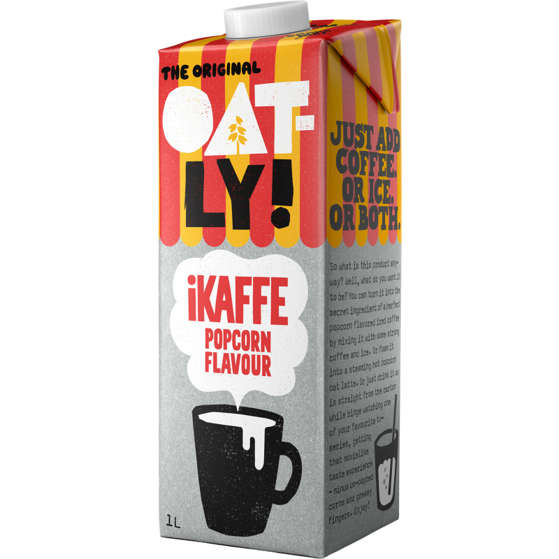 Kaurajuoma Oatly 1 l iKaffe Popcorn