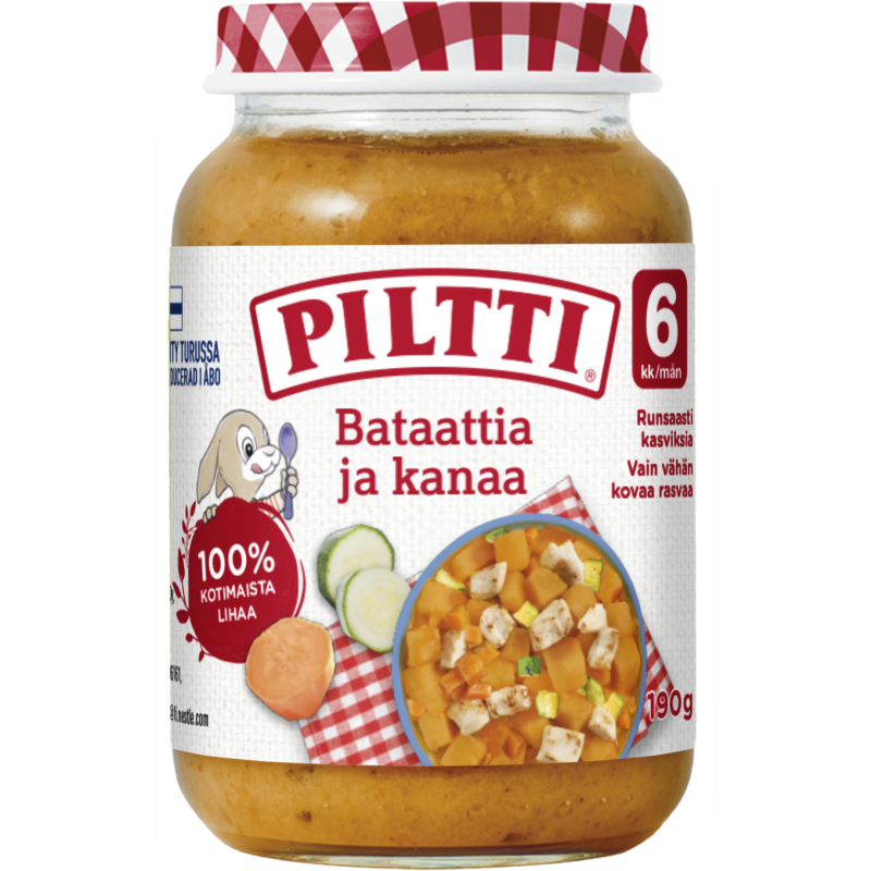 Lastenateria Piltti 190 g bataattia ja kanaa 6 kk