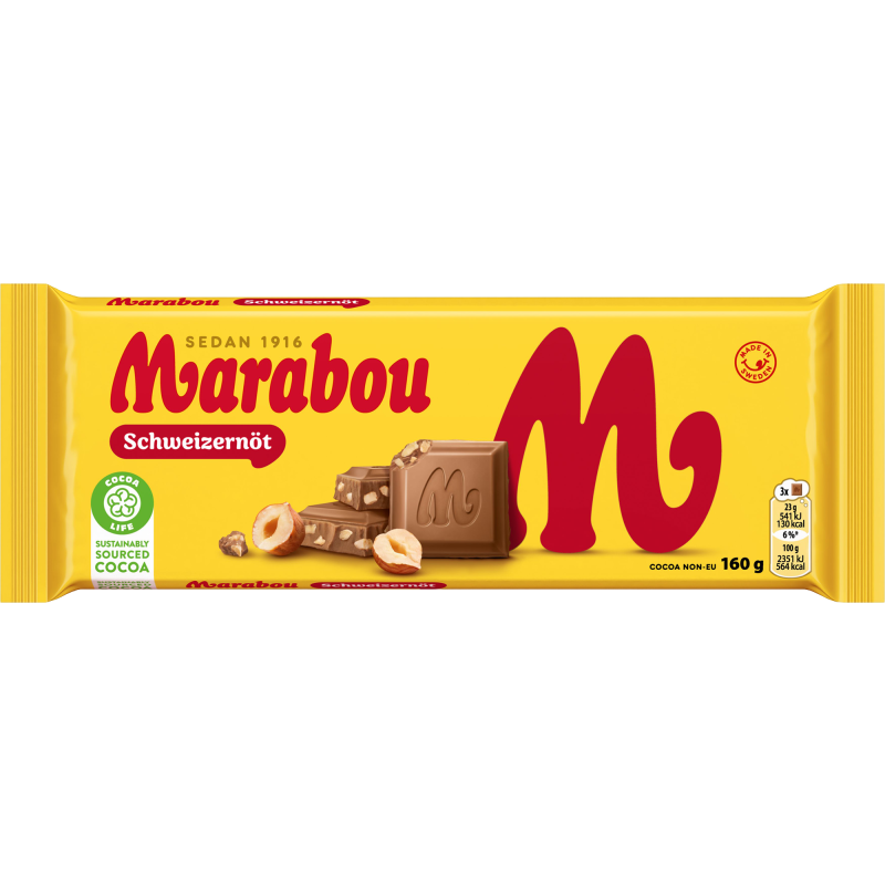Suklaalevy Marabou 160 g Schweitzernöt
