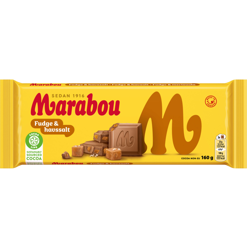 Suklaalevy Marabou 160 g Fudge & Havssalt