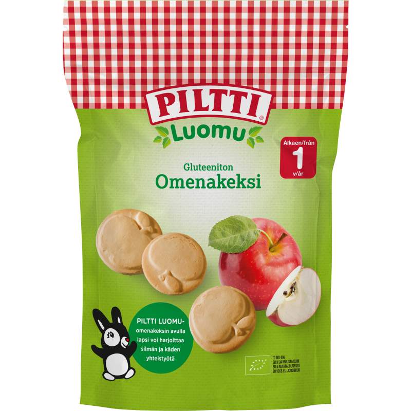 Luomuomenakeksi Piltti 150 g gluteeniton 1 v