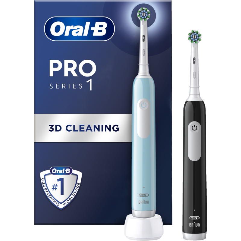 Sähköhammasharja Oral-B Pro 1 Duo, musta ja turkoosi