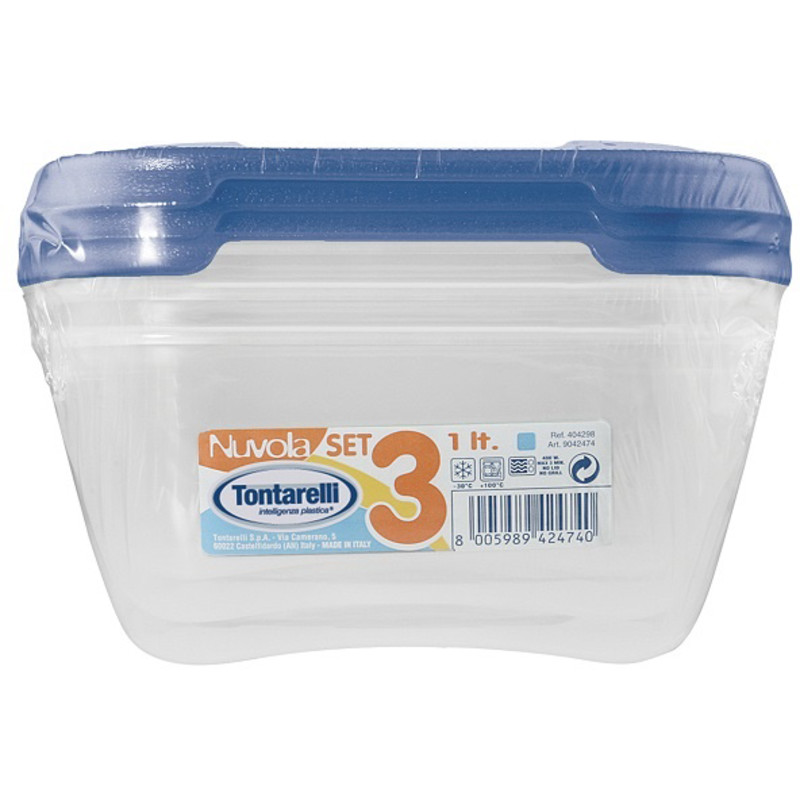 Säilytysrasiasetti Tontarelli 3 x 1 l Nuvola