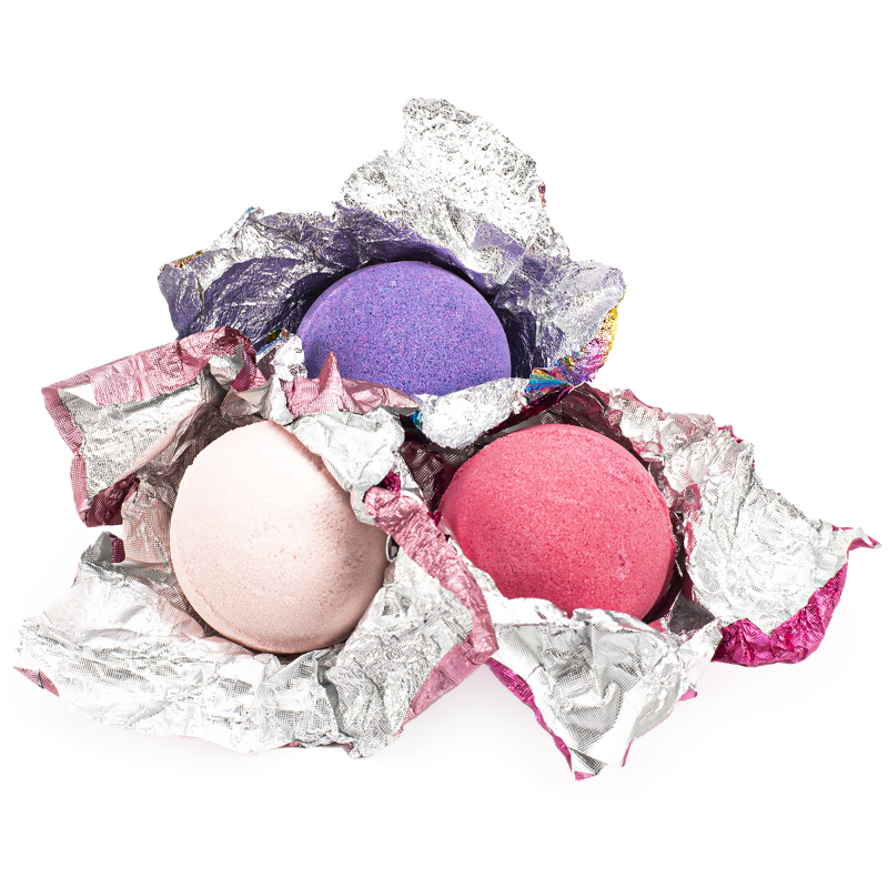 Lahjapakkaus Simple Pleasure 3 x 50 g Pink Nutcracker kylpypommit