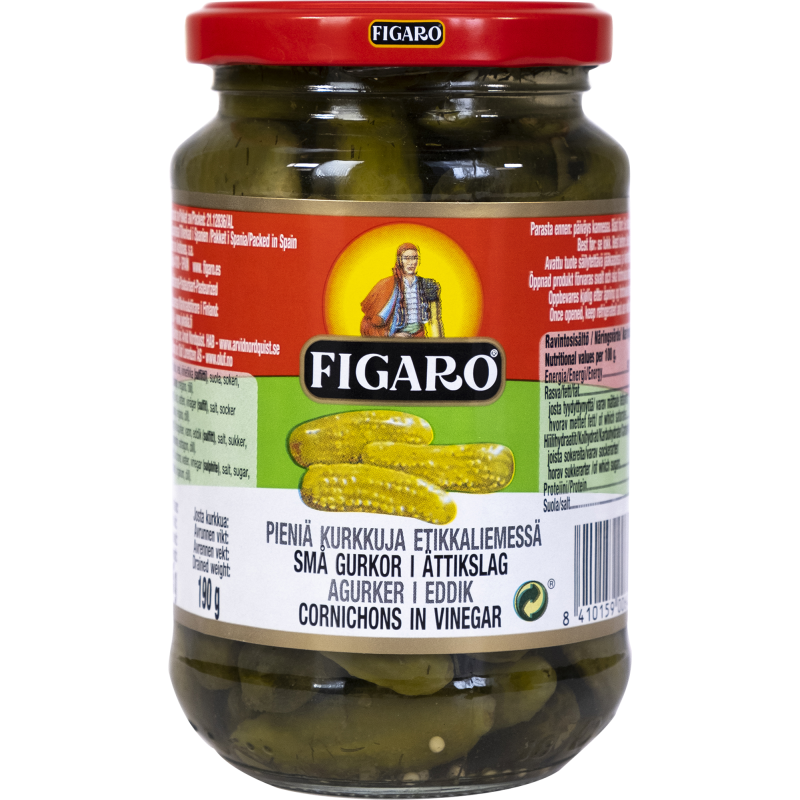 Pieniä kurkkuja Figaro 345 / 190 g etikkaliemi