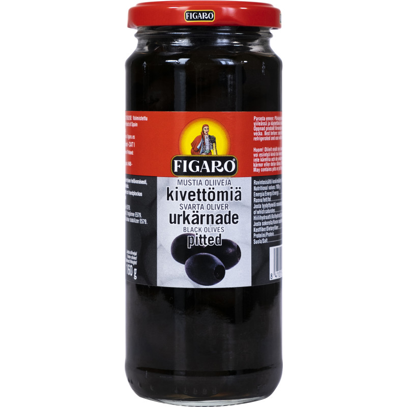 Oliivi Figaro 340 g / 160 g musta kivetön