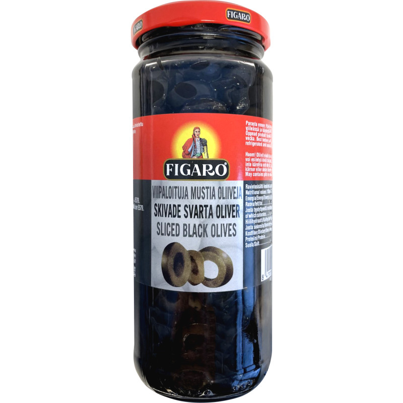 Oliivi Figaro 340 g / 180 g musta viipaloitu