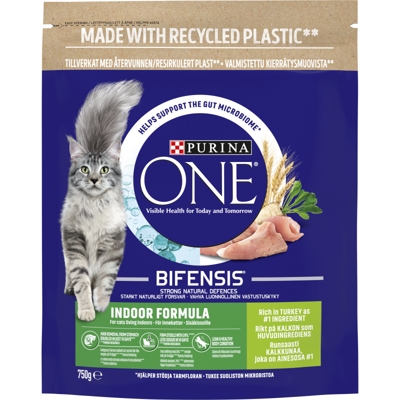 Kissanruoka Purina One 750 g Indoor kalkkunaa ja vehnää