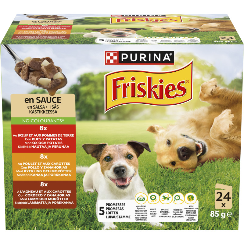 Koiranruoka Friskies 24 x 85 g Adult kastikkeessa
