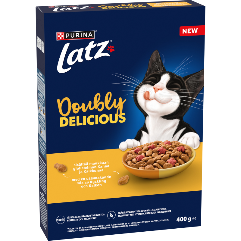 Kissanruoka Latz 400 g Doubly Delicious kanaa ja kalkkunaa