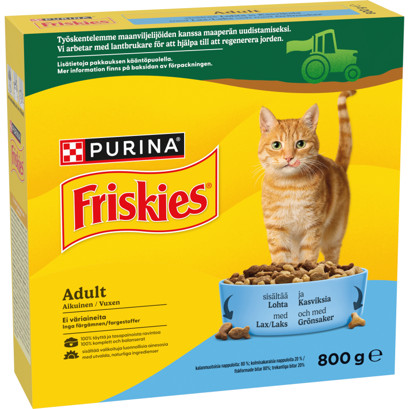 Kissanruoka Friskies 800 g Adult lohi-kasvis
