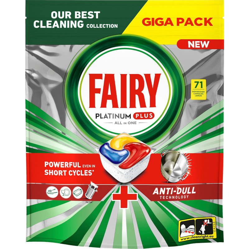 Konetiskitabletti Fairy 71 kpl Platinum Plus