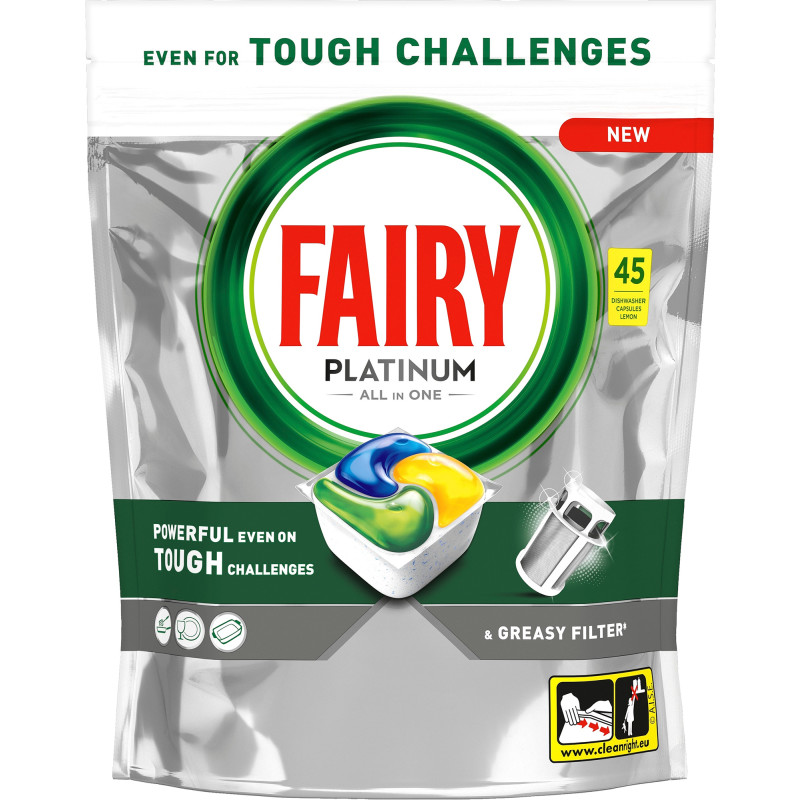 Konetiskitabletti Fairy 45 kpl Platinum