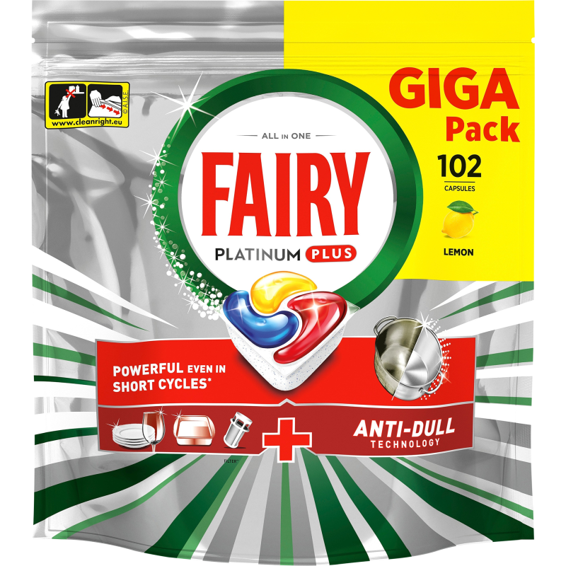 Konetiskitabletti Fairy 102 kpl Platinum Plus