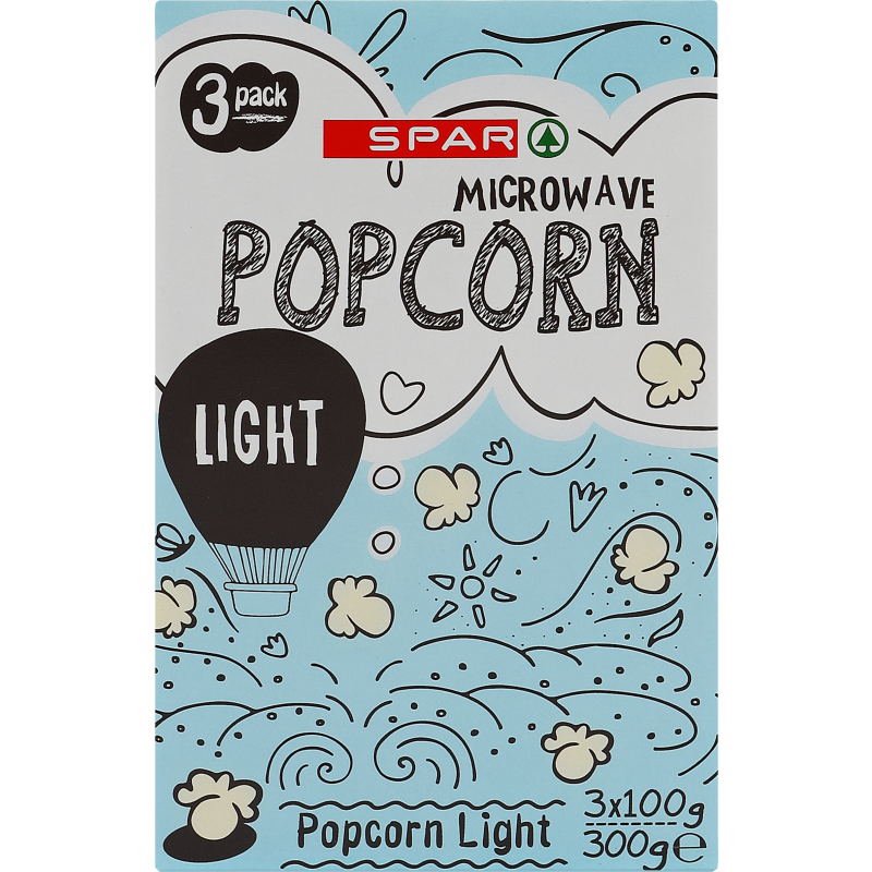 Mikropopcorn SPAR 3 x 100 g Light