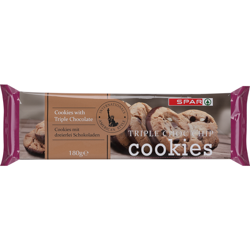 Cookies SPAR 180 g Triple Chocolate Chip