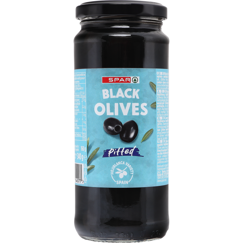 Mustat oliivit SPAR 340/160 g kivettömät